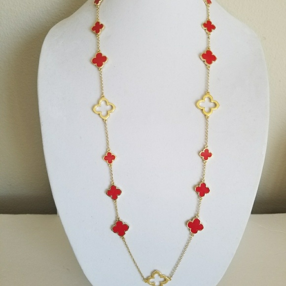 Brand new clover necklace, red four leaf clover - Picture 2 of 7